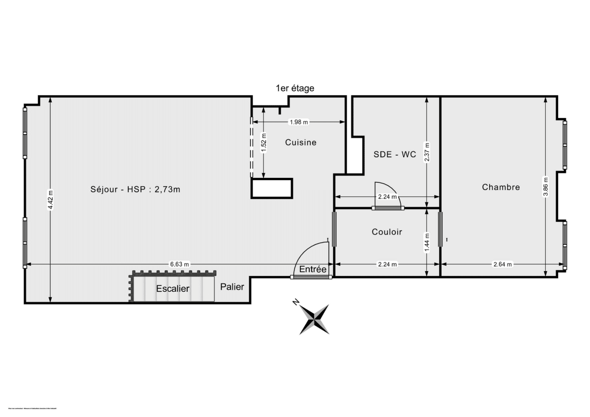 Appartement de 62.0 m² à Paris