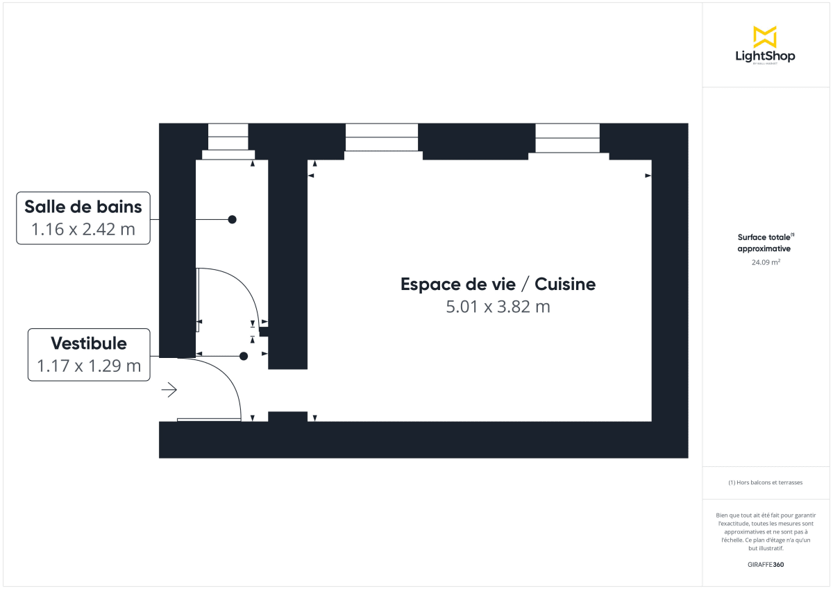 Appartement de 24.0 m² à Paris