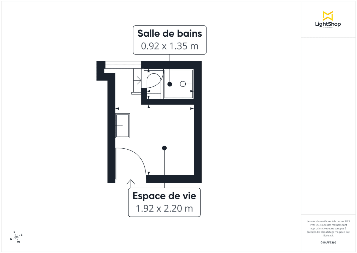 Appartement de 6.34 m² à Paris