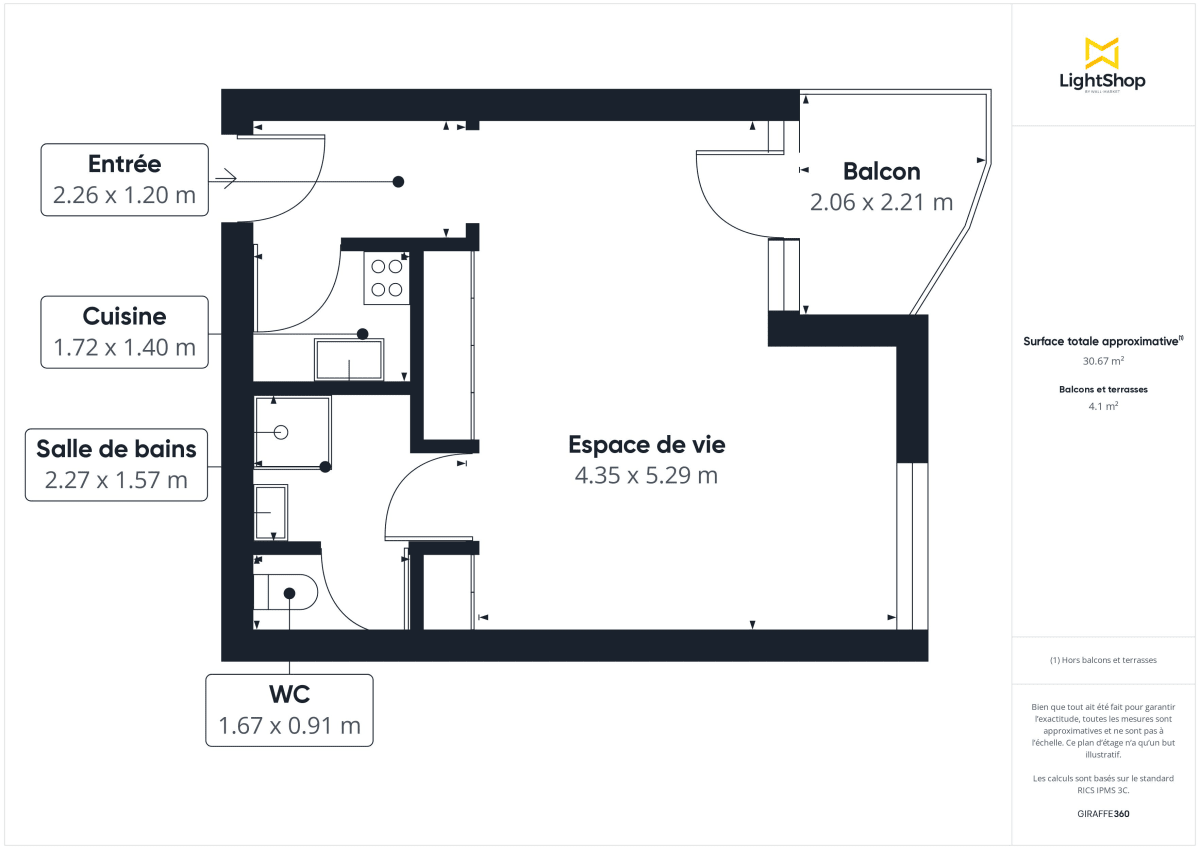 Appartement de 31.0 m² à Paris