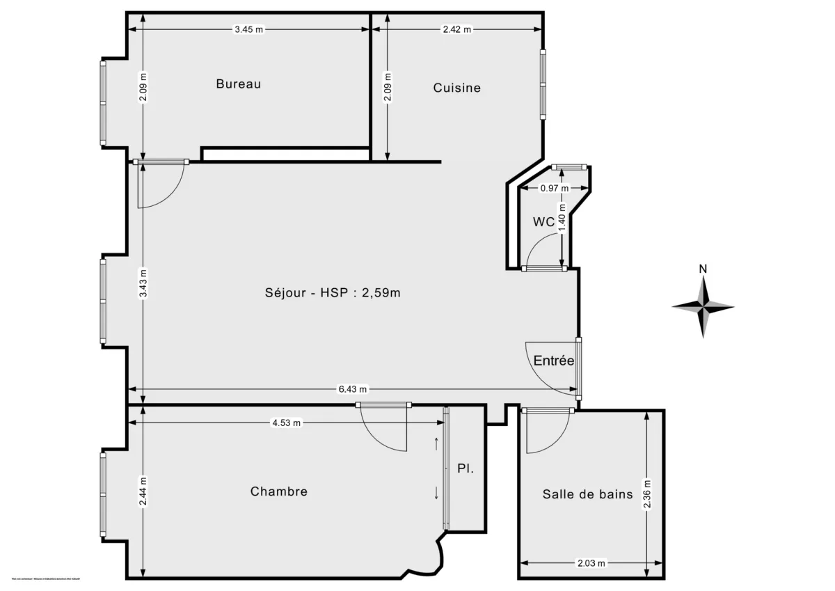 Appartement de 50.07 m² à Paris