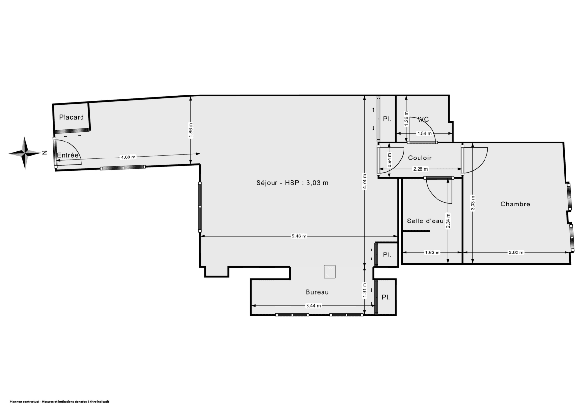 Appartement de 55.61 m² à Paris