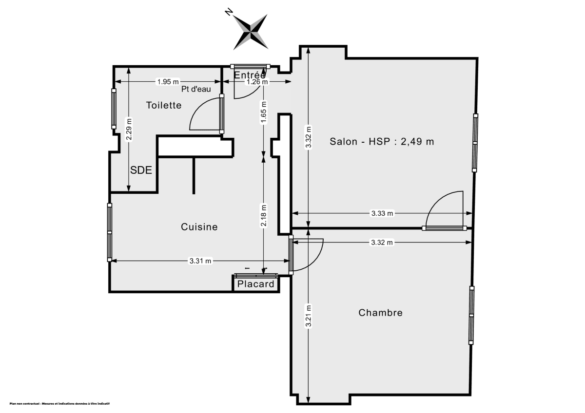 Appartement de 32.7 m² à Paris