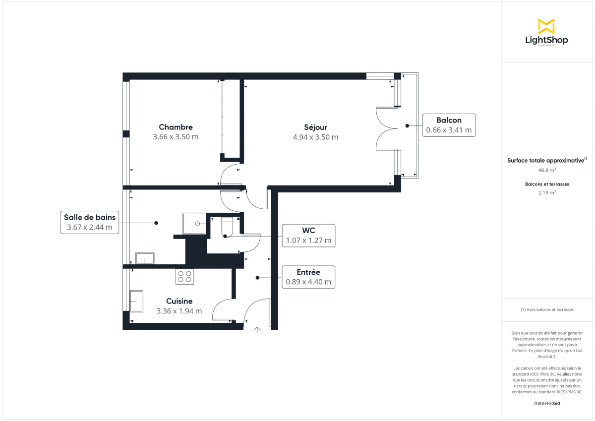 Appartement de 50.0 m² à Paris