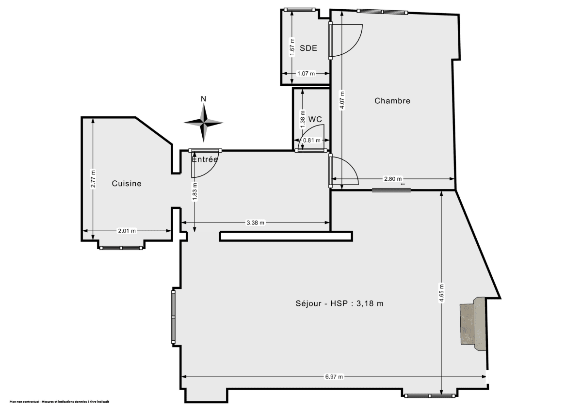 Appartement de 51.1 m² à Paris