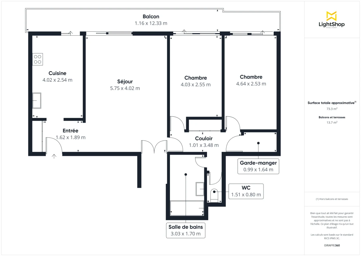 Appartement de 74.74 m² à Lyon