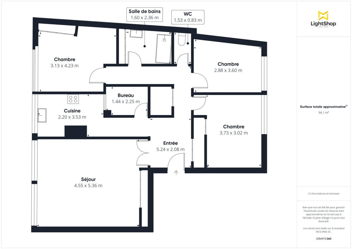 Appartement de 94.26 m² à Paris