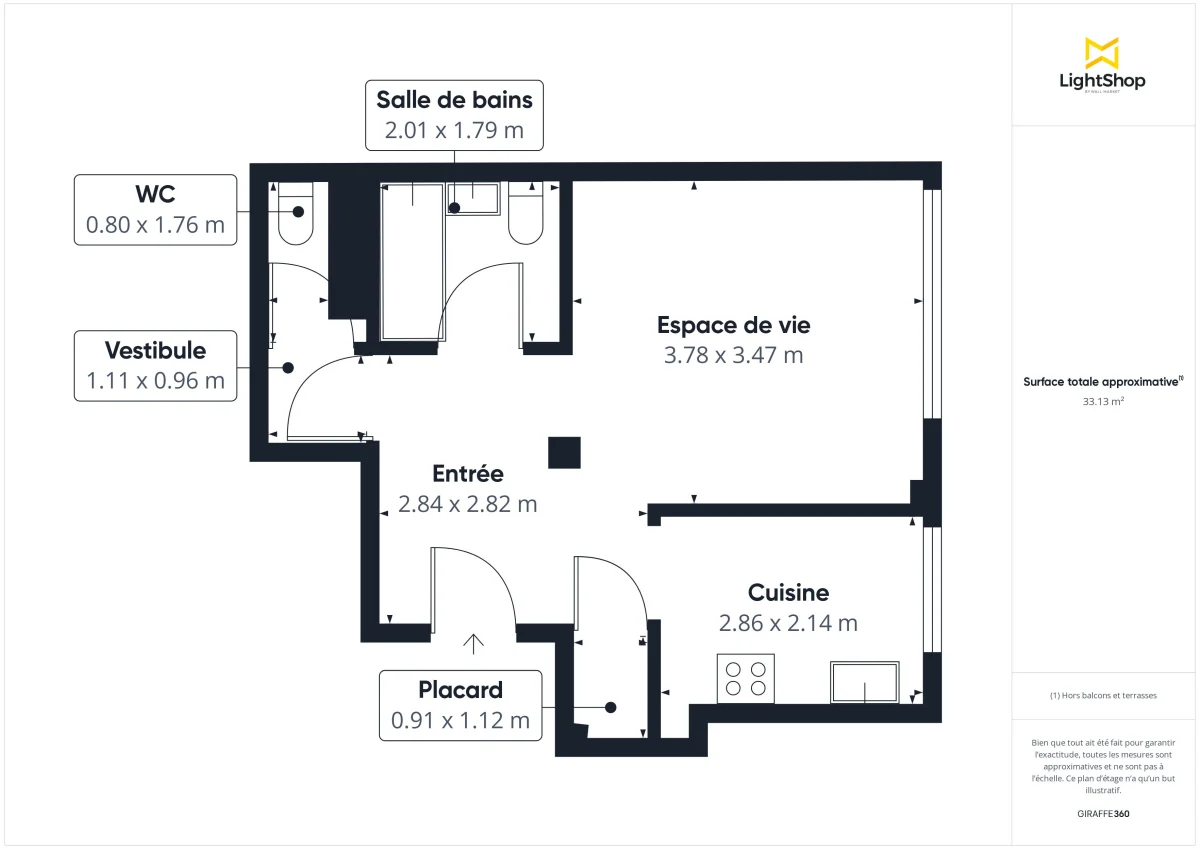 Appartement de 32.64 m² à Paris