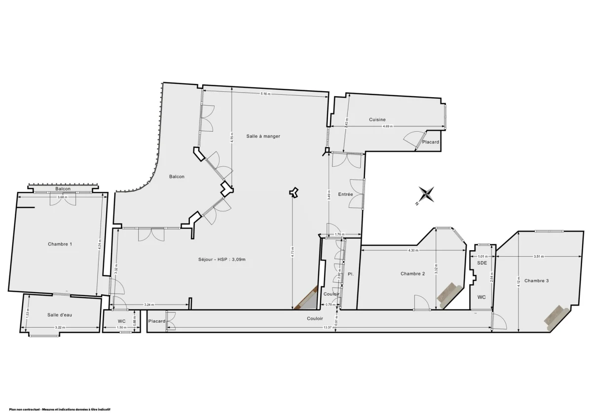 Appartement de 138.02 m² à Paris