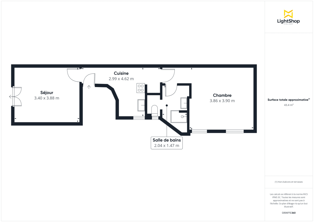 Appartement de 43.0 m² à Saint-Denis