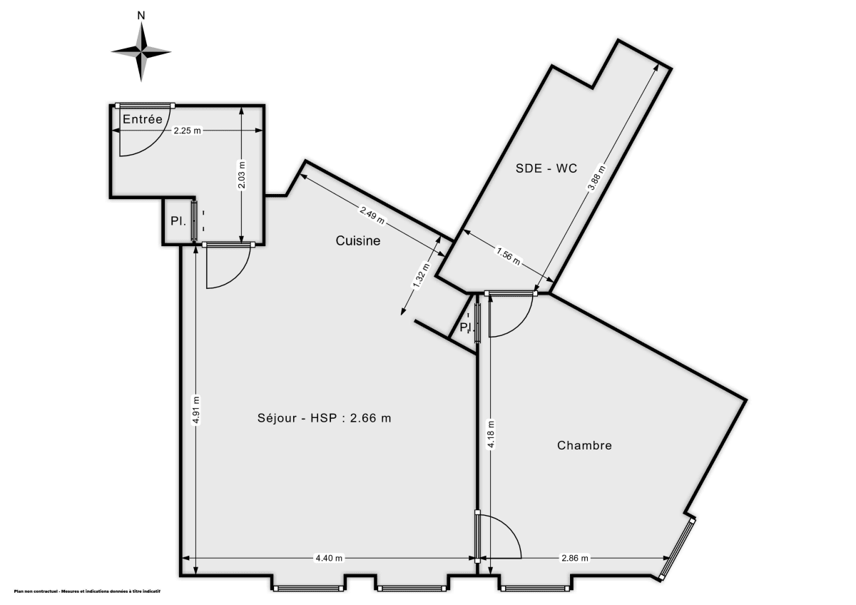 Appartement de 43.75 m² à Paris