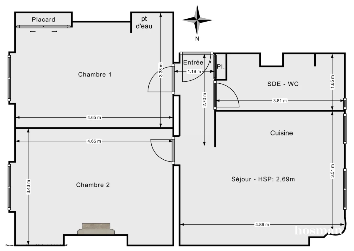 Appartement de 54.8 m² à Paris