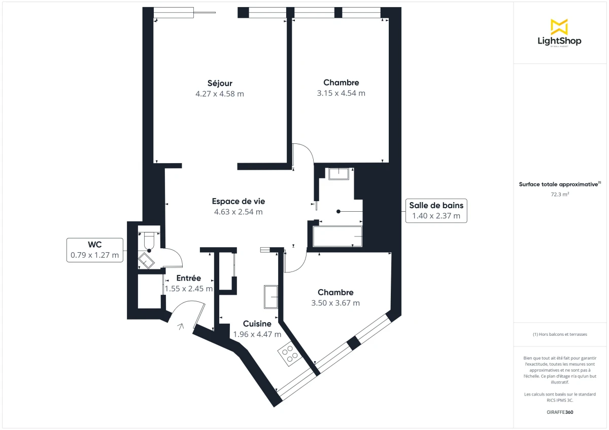 Appartement de 73.95 m² à Paris