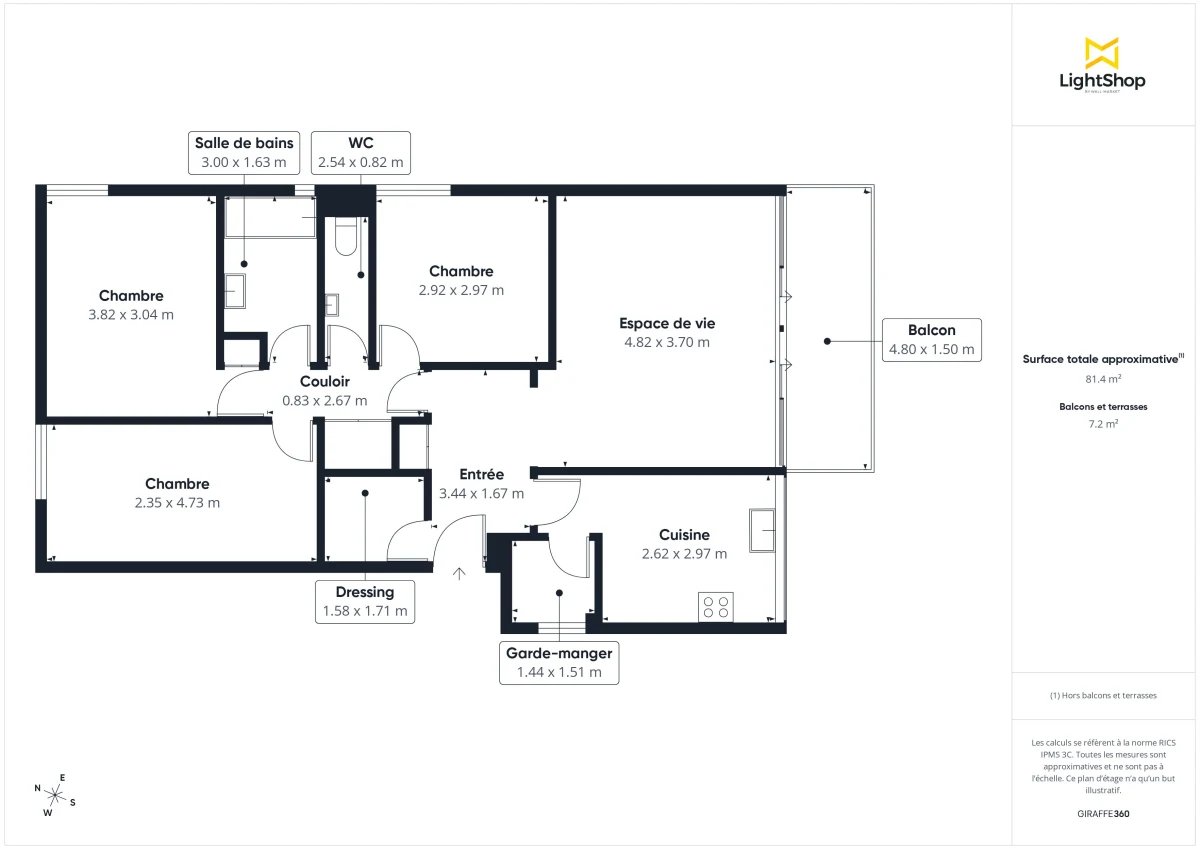 Appartement de 80.9 m² à Le Bouscat