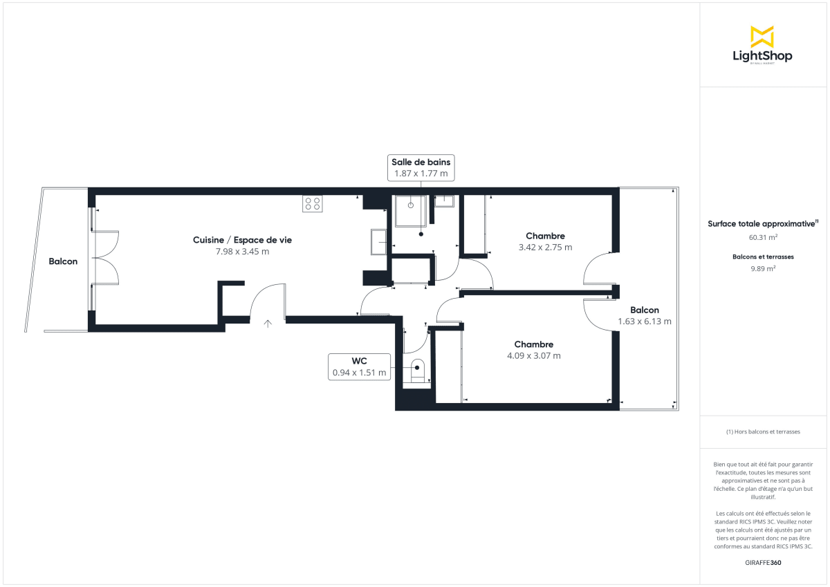 Appartement de 60.0 m² à Eysines