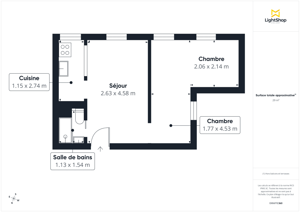 Appartement de 30.03 m² à Boulogne-Billancourt