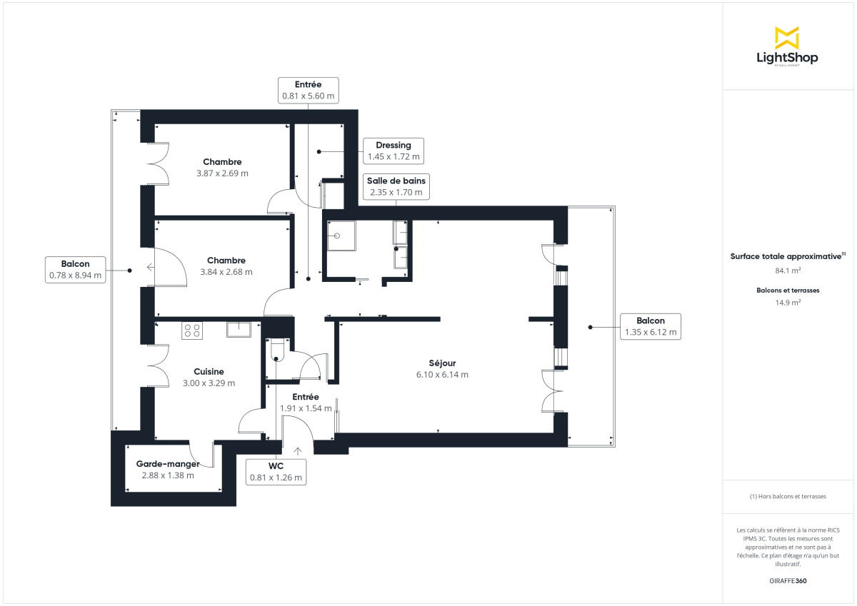 Appartement de 85.79 m² à Lormont
