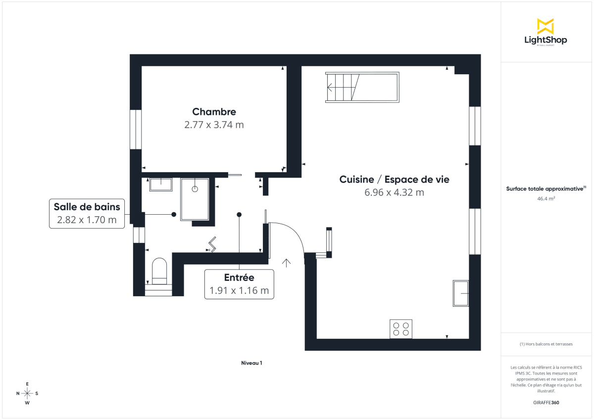 Appartement de 57.86 m² à Bordeaux