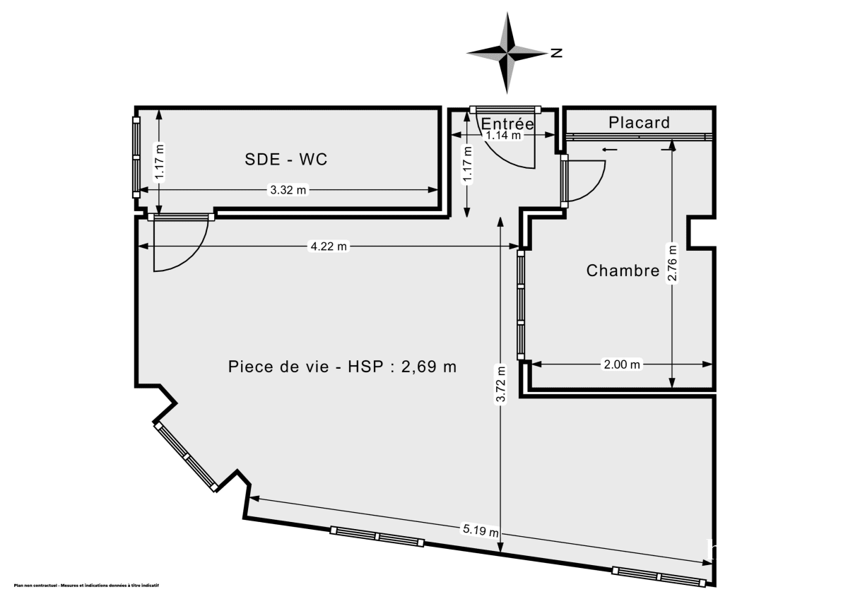 Appartement de 30.0 m² à Paris