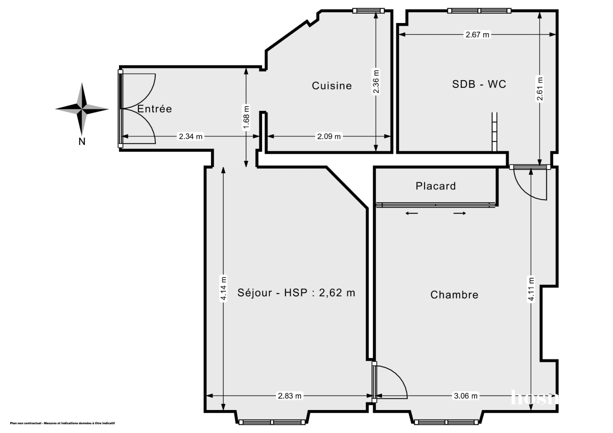 Appartement de 38.53 m² à Paris