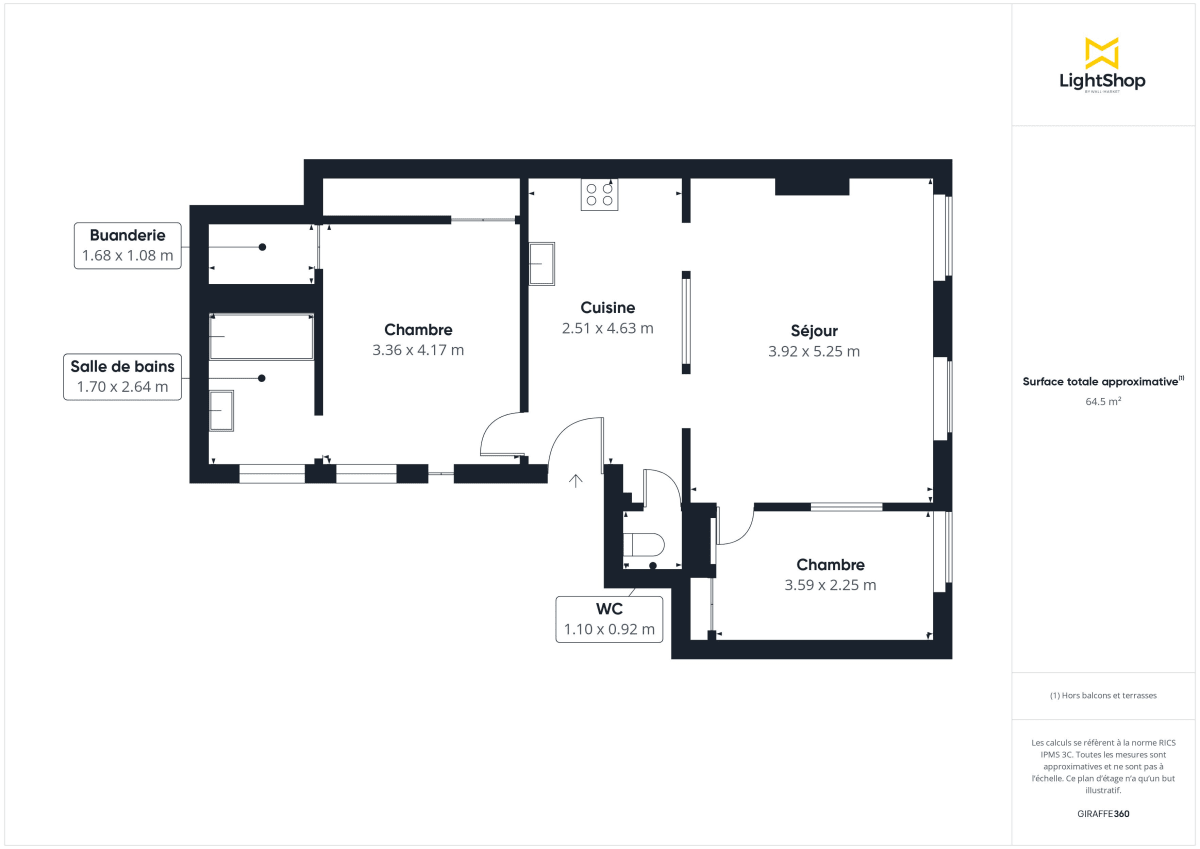 Appartement de 65.0 m² à Paris