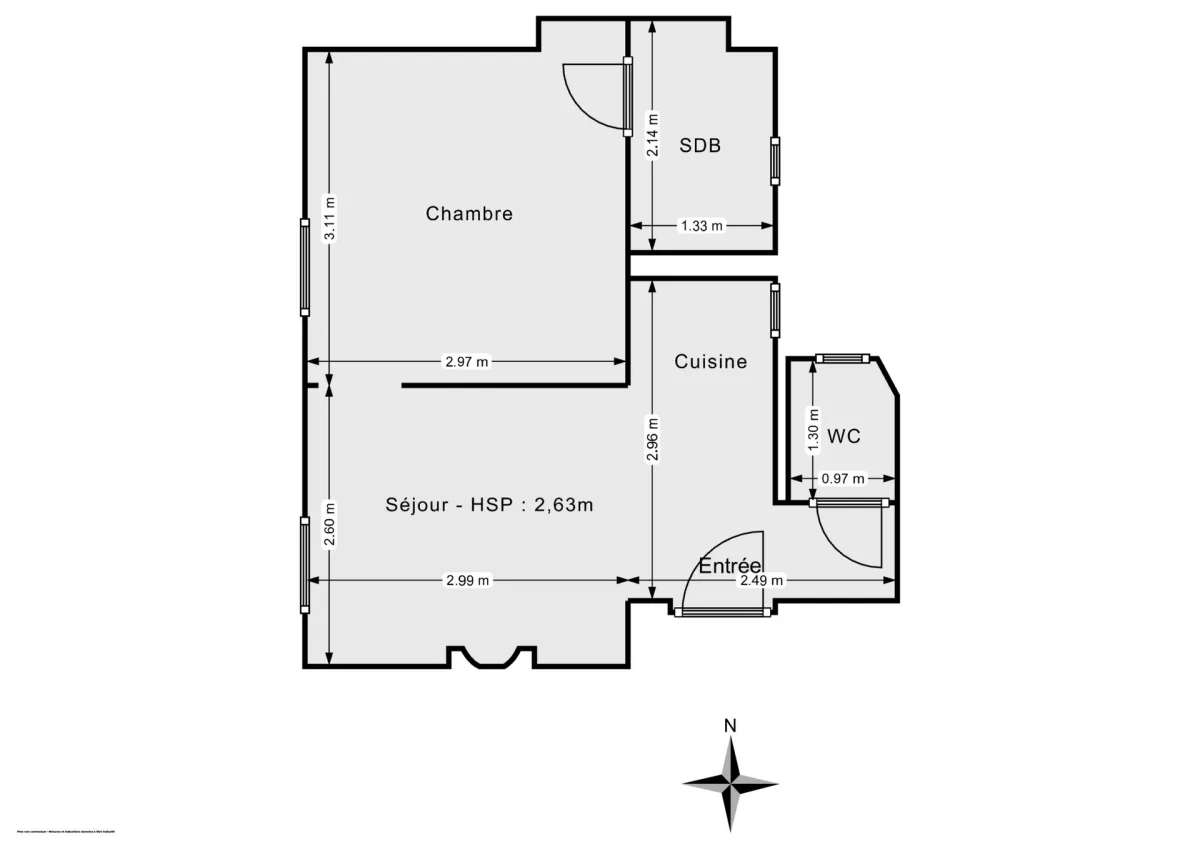 Appartement de 25.0 m² à Paris