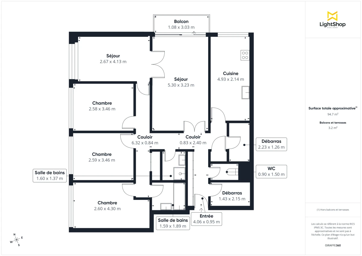 Appartement de 95.0 m² à Colombes