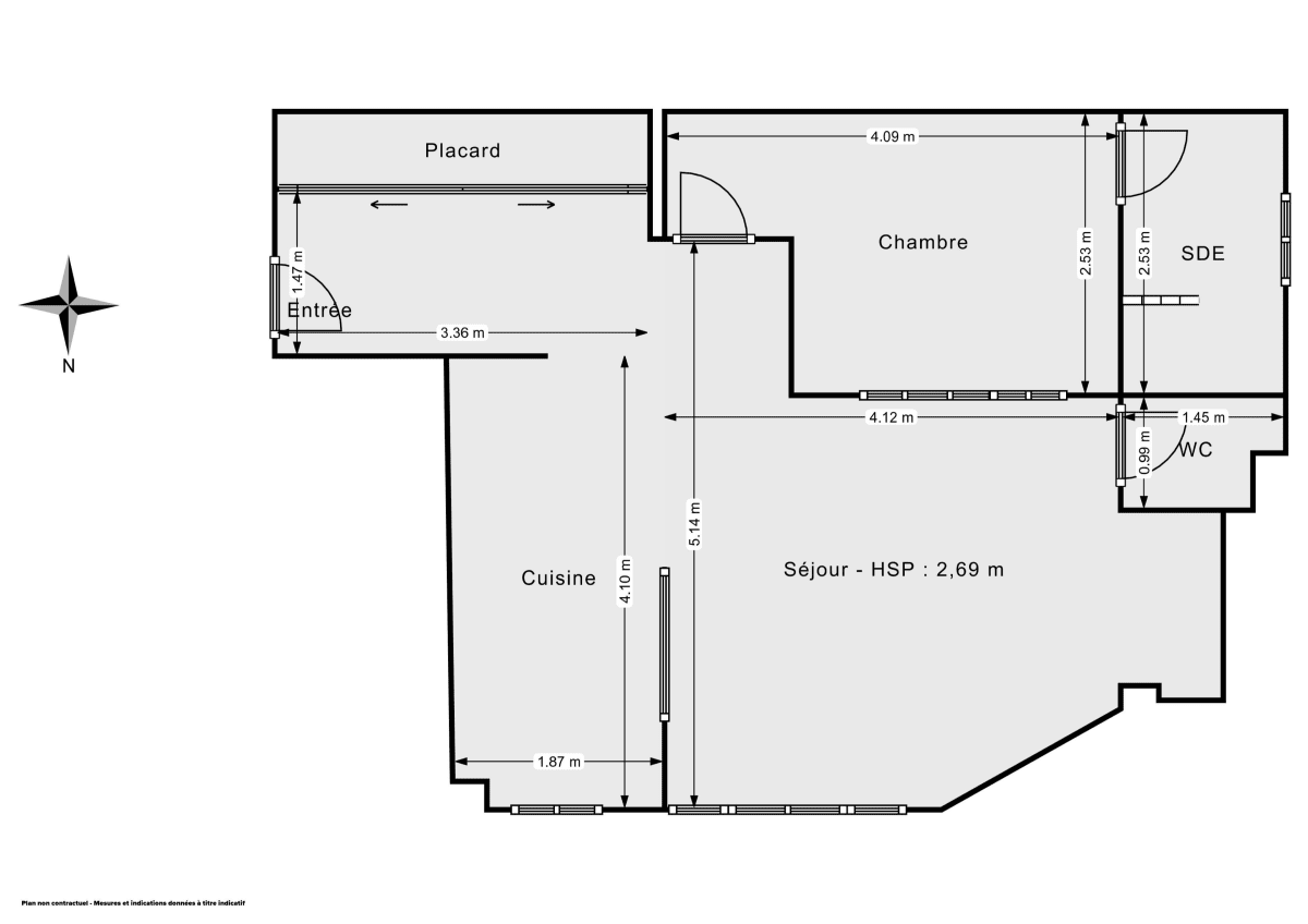 Appartement de 46.55 m² à Paris