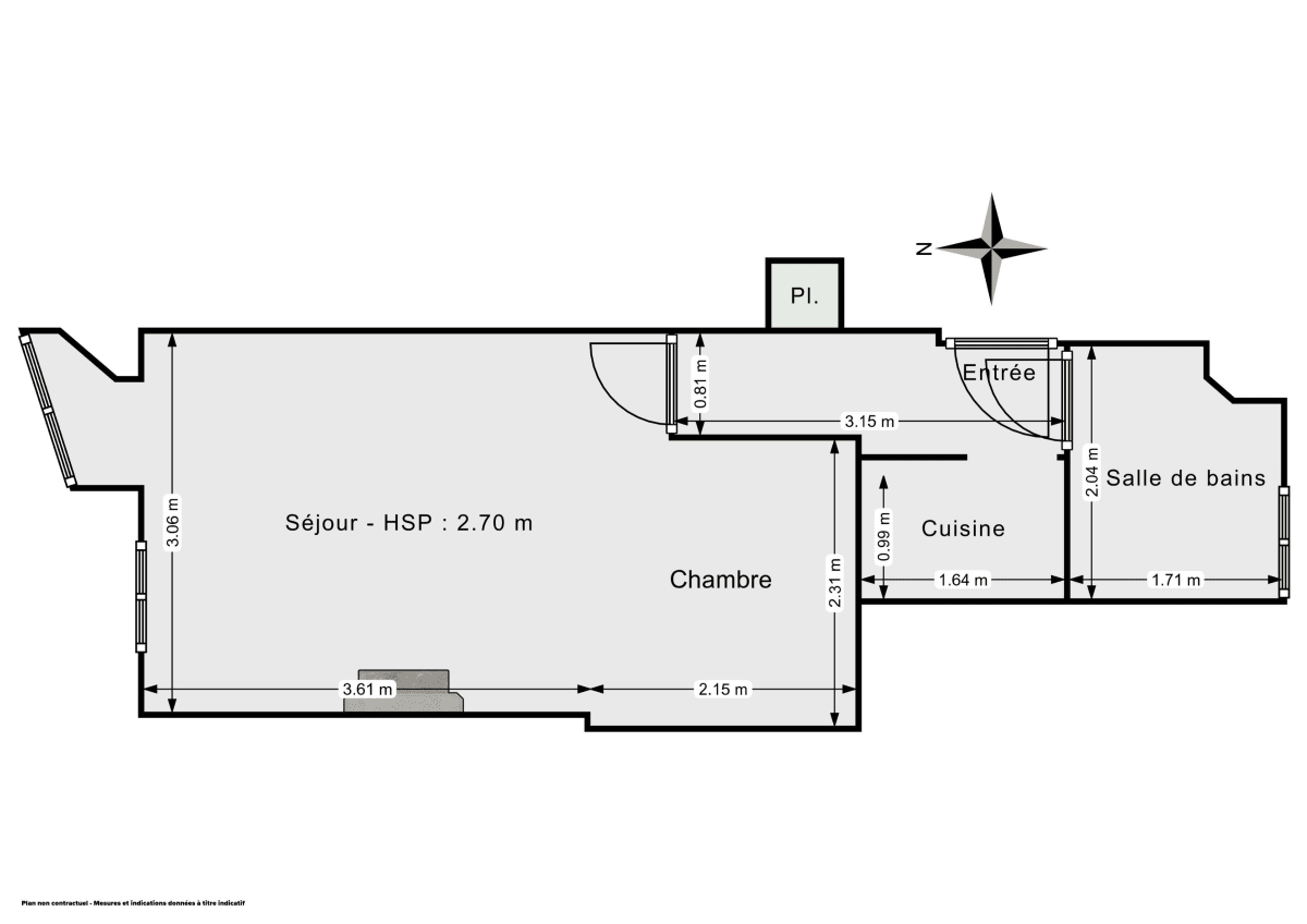 Appartement de 24.74 m² à Paris