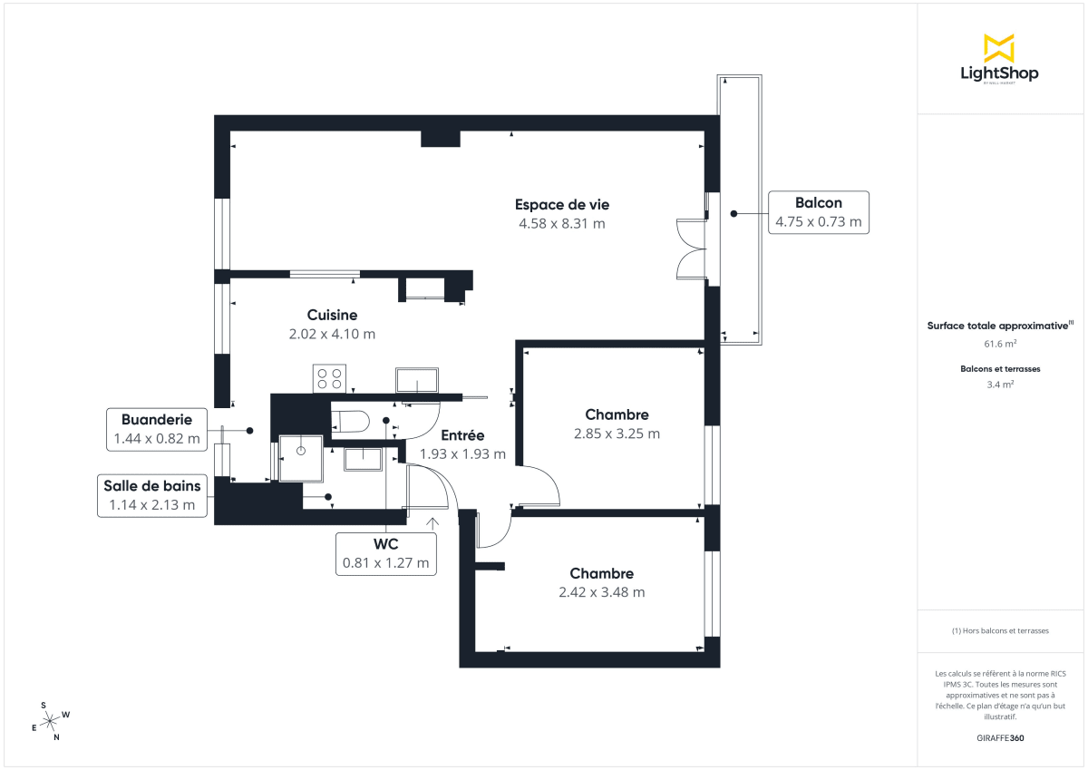 Appartement de 60.47 m² à Nantes