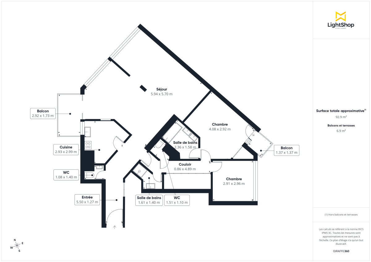 Appartement de 91.0 m² à Paris