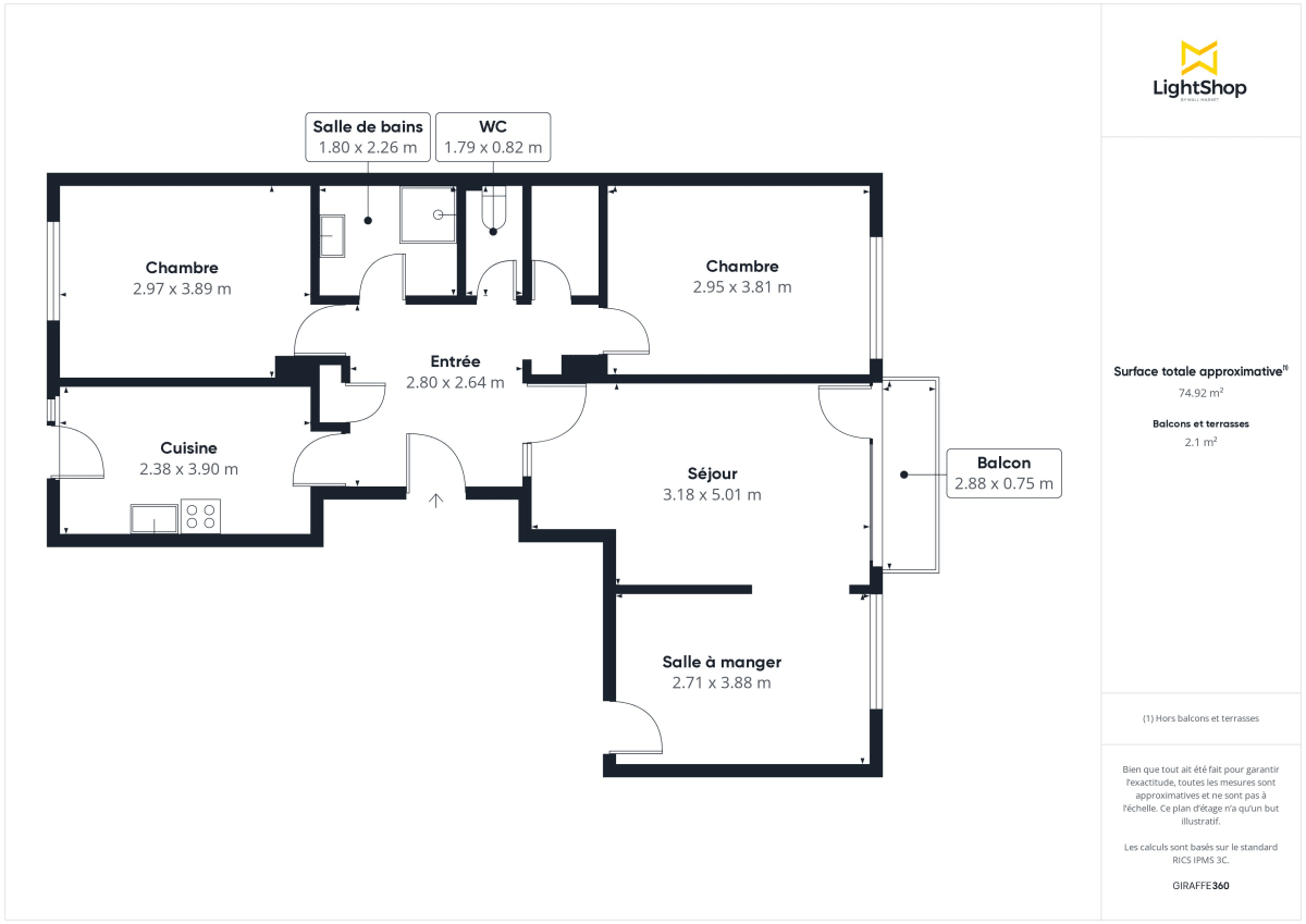 Appartement de 75.0 m² à Lyon