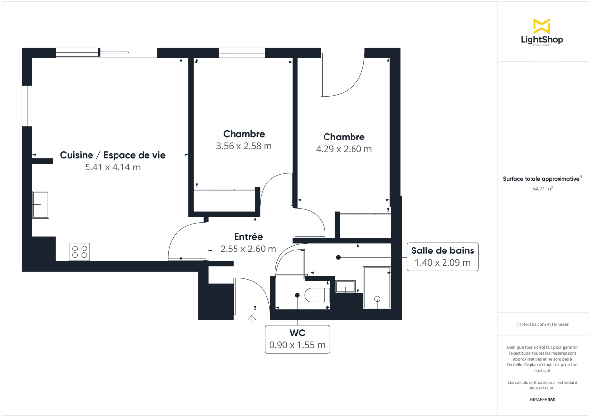 Appartement de 55.29 m² à Meudon