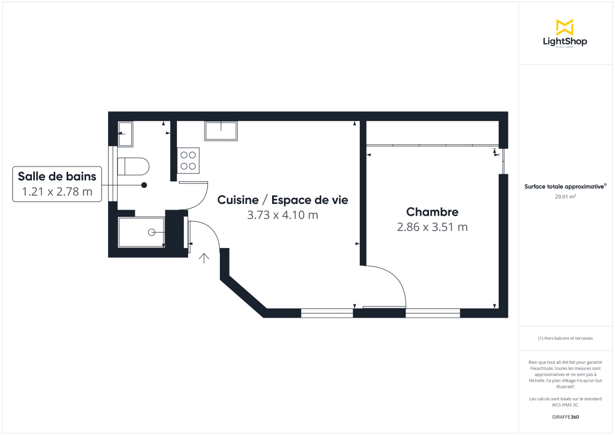 Appartement de 31.11 m² à Paris