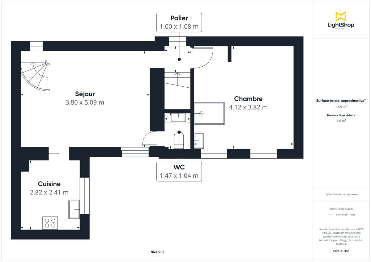Appartement de 44.0 m² à Paris