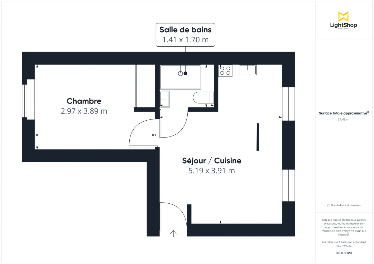 Appartement de 31.0 m² à Paris