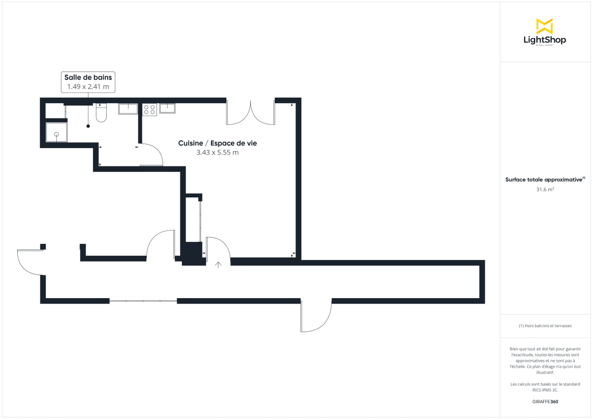 Appartement de 32.33 m² à Thiais