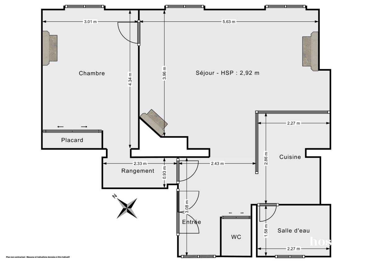 Appartement de 56.0 m² à Paris