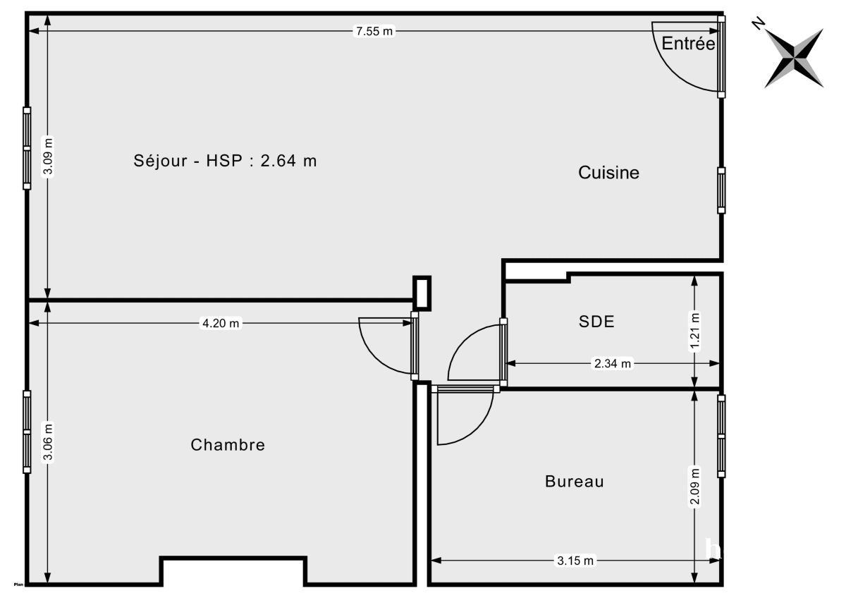Appartement de 43.7 m² à Levallois-Perret