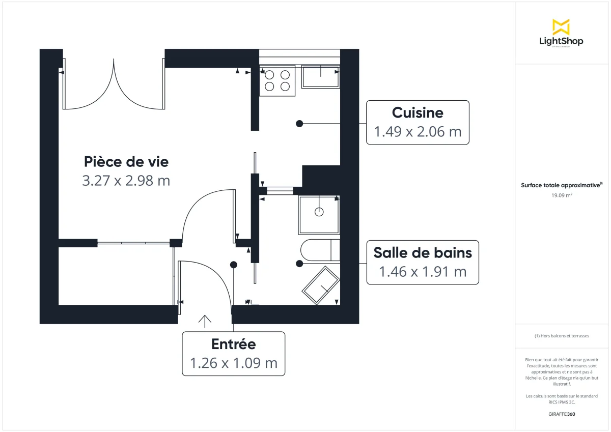 Appartement de 18.0 m² à Paris