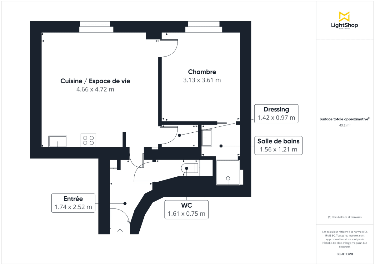 Appartement de 44.0 m² à Paris