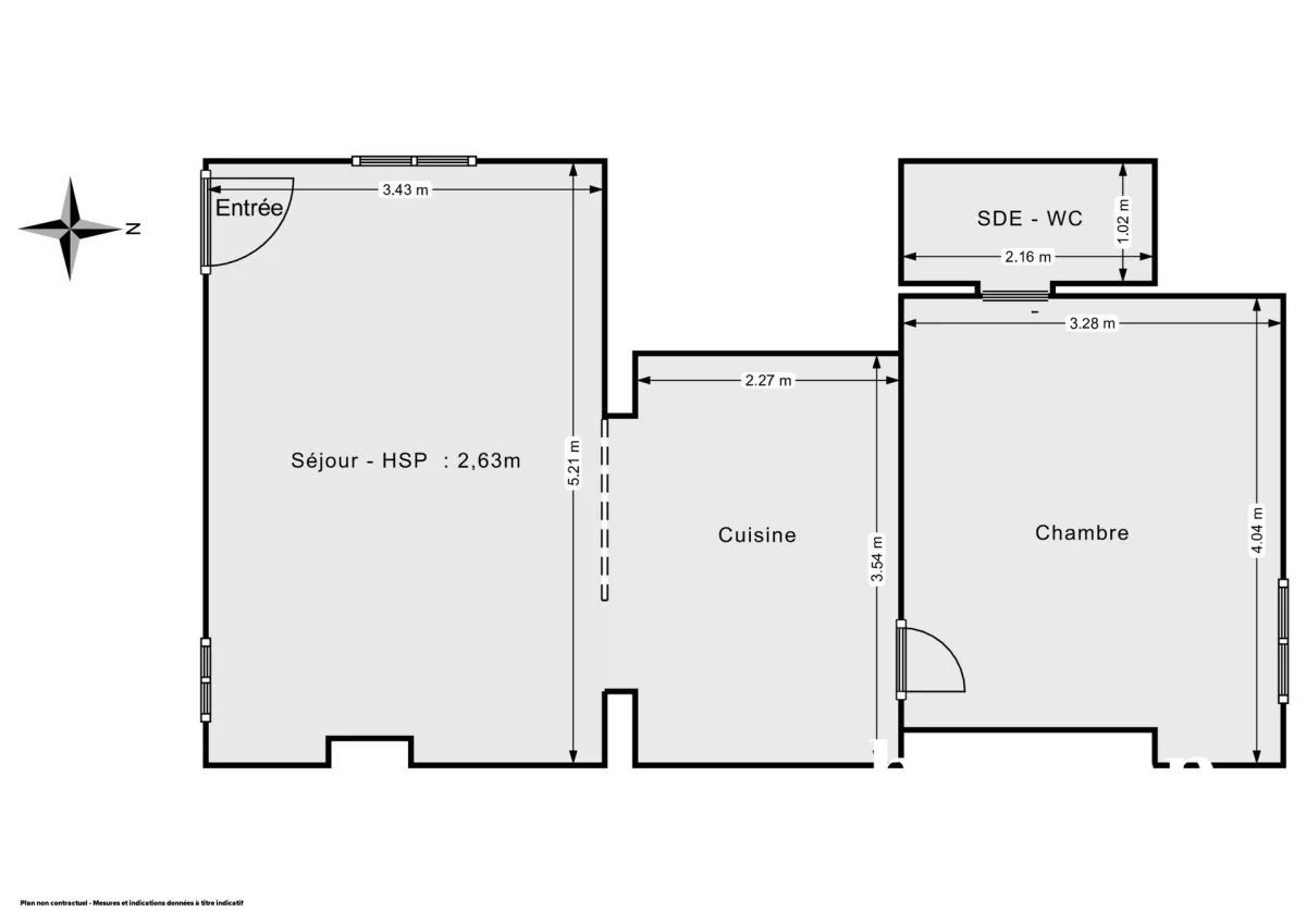 Appartement de 38.61 m² à Paris