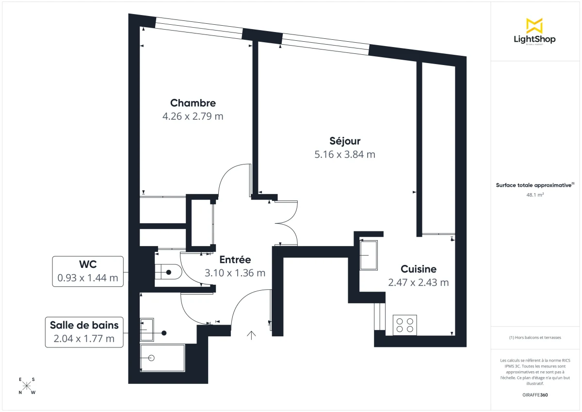 Appartement de 47.0 m² à Paris