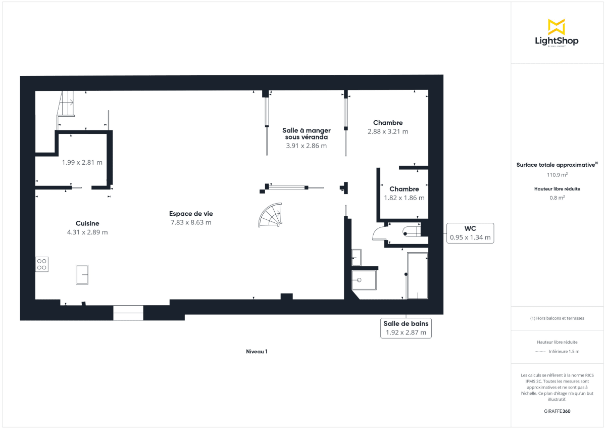 Appartement de 132.59 m² à Bordeaux