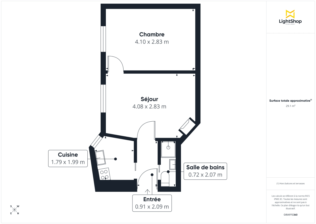 Appartement de 30.16 m² à Paris