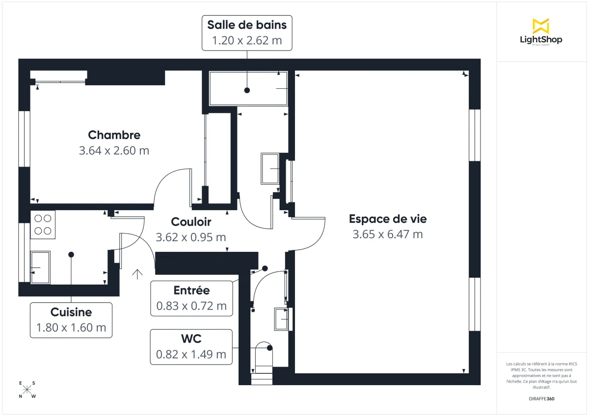 Appartement de 45.88 m² à Paris