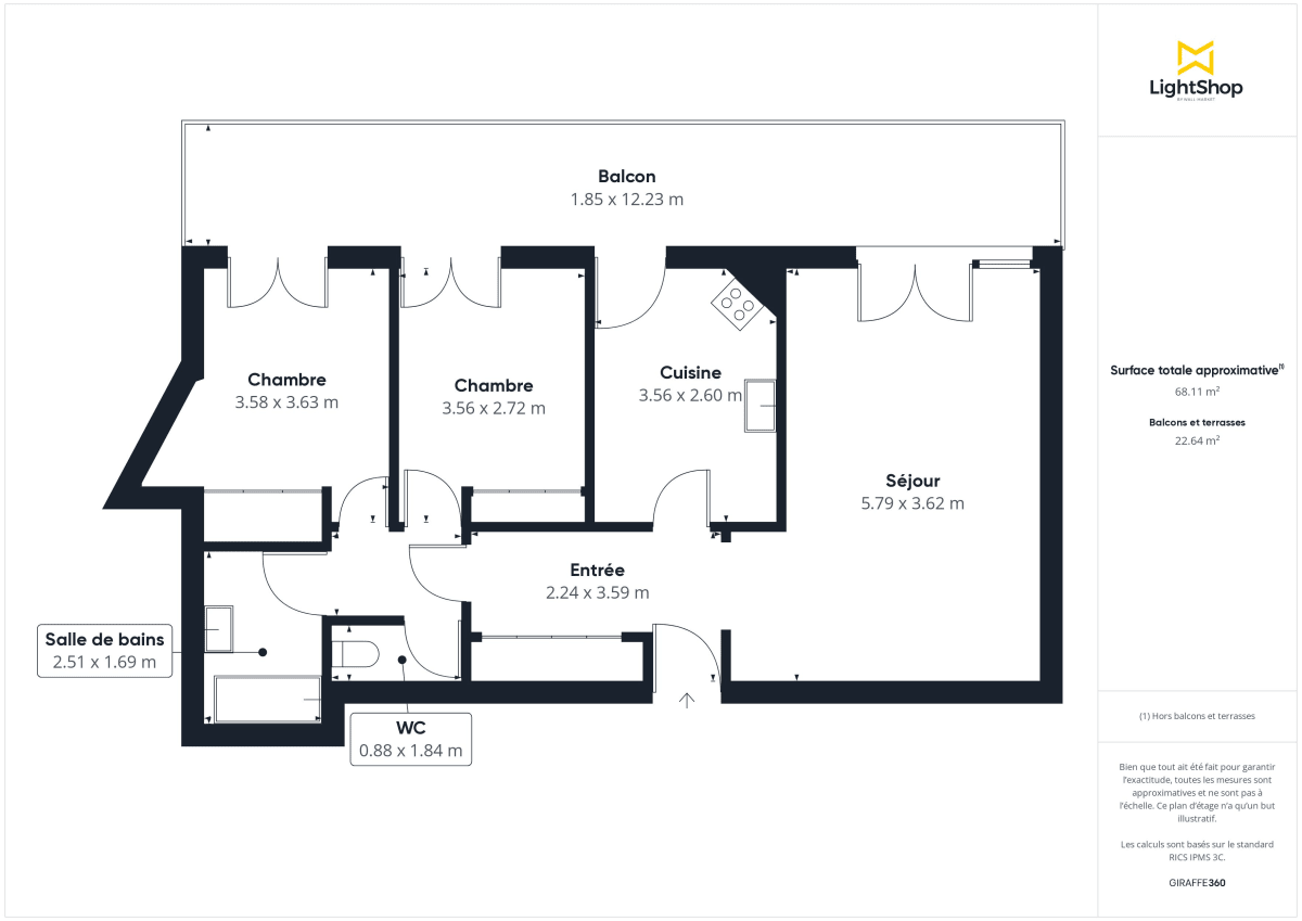 Appartement de 68.7 m² à Villeurbanne