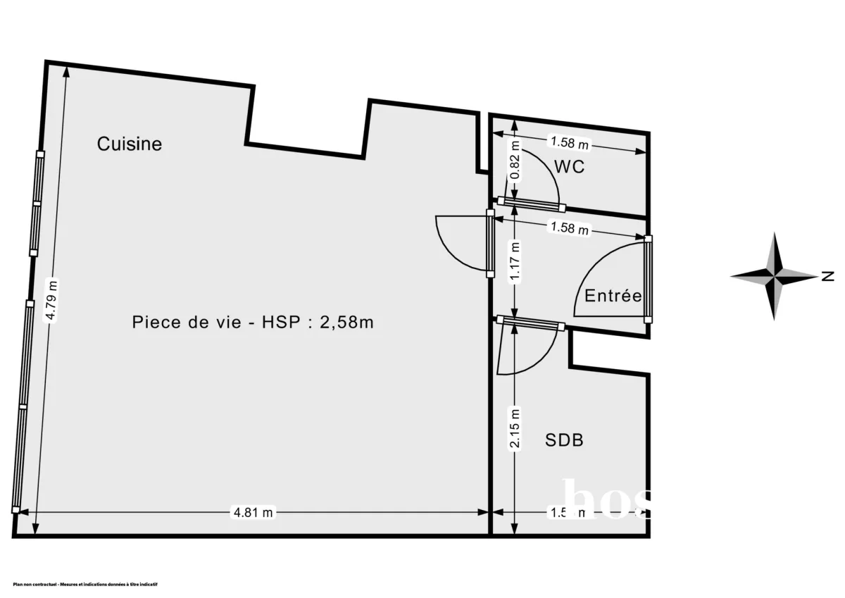 Appartement de 26.7 m² à Paris