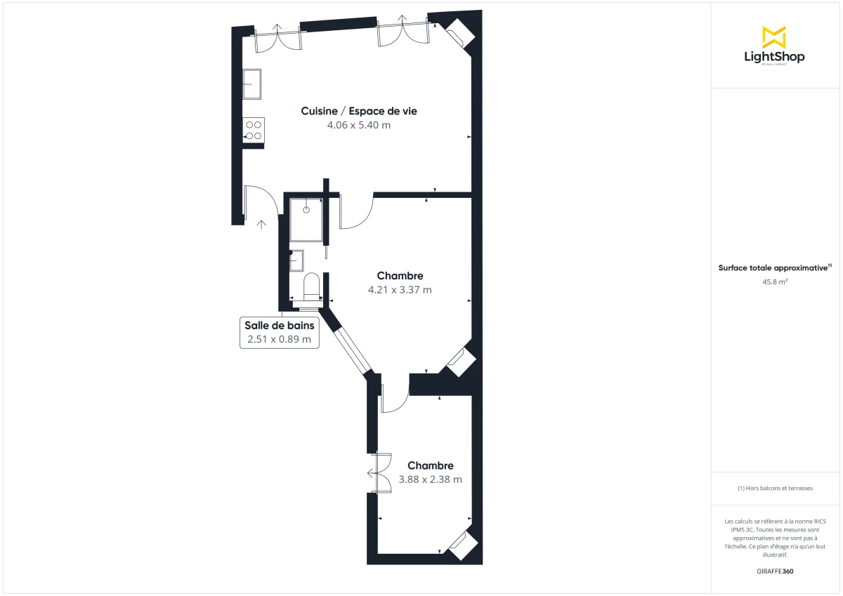 Appartement de 46.18 m² à Montreuil
