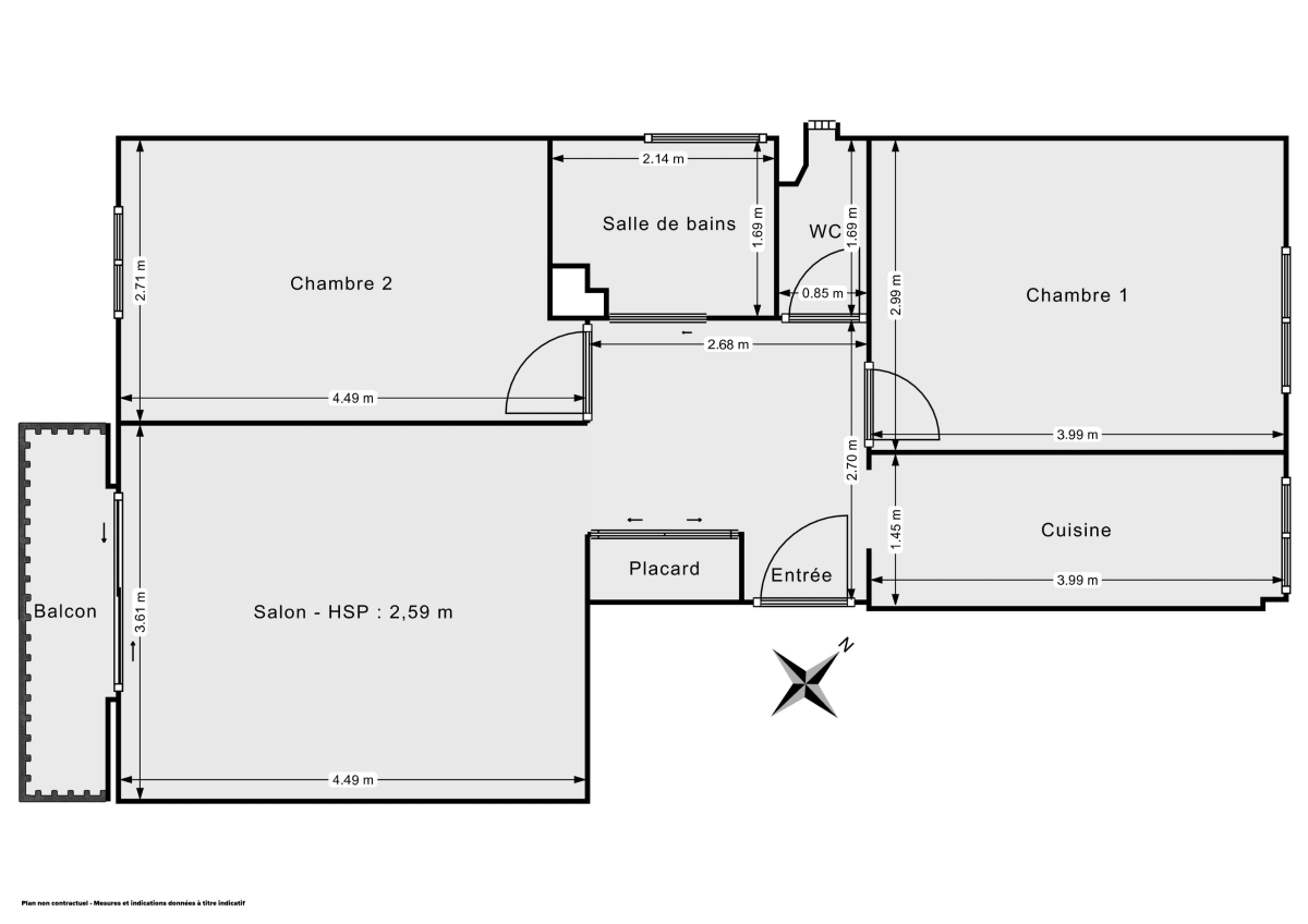 Appartement de 58.74 m² à Versailles
